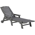 Outdoor Chaise Lounge Chair, Waterproof Pool Furniture with Reclining Adjustable Backrest & Wheels for Beachning, Poolside, Patio