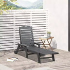 Outdoor Chaise Lounge Chair, Waterproof Pool Furniture with Reclining Adjustable Backrest & Wheels for Beachning, Poolside, Patio