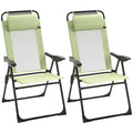 Set of 2 Portable Folding Outdoor Recliners w/ Adjustable Backrest