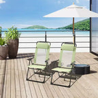 Set of 2 Portable Folding Outdoor Recliners w/ Adjustable Backrest