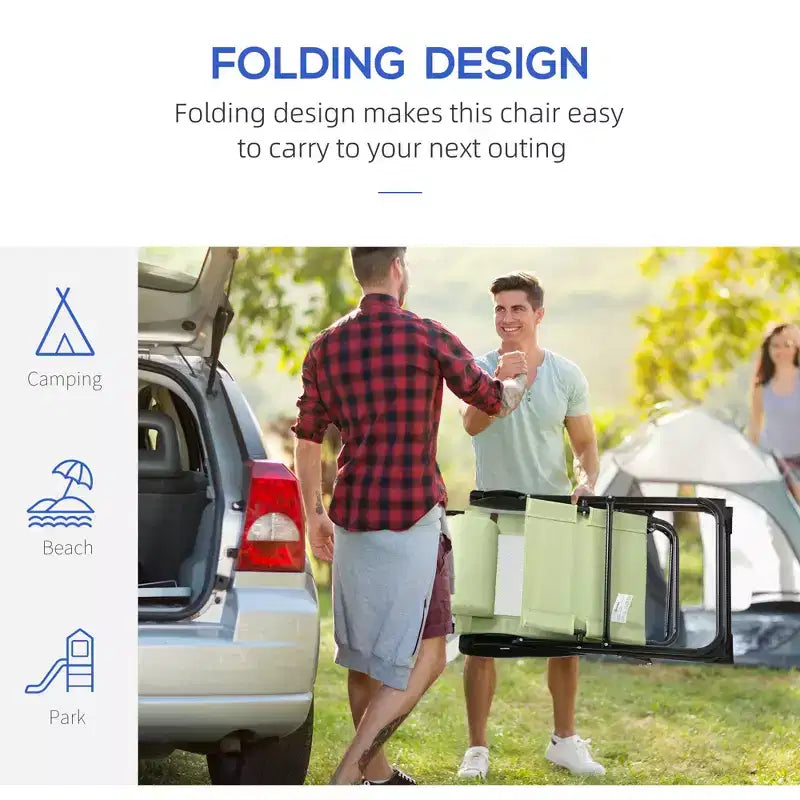 Set of 2 Portable Folding Outdoor Recliners w/ Adjustable Backrest