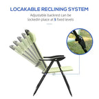 Set of 2 Portable Folding Outdoor Recliners w/ Adjustable Backrest