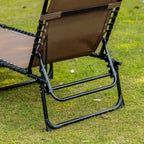 Sedia a sdraio reclinabile, lettino prendisole portatile, brandina pieghevole da campeggio con schienale regolabile e cuscino rimovibile, per patio, giardino, spiaggia