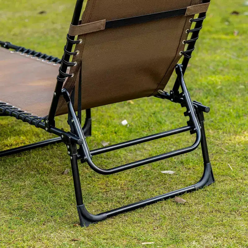 Sedia a sdraio reclinabile, lettino prendisole portatile, brandina pieghevole da campeggio con schienale regolabile e cuscino rimovibile, per patio, giardino, spiaggia