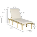 Chaise Lounge Chair for Outdoor Outdoor Chaise Lounge with 4-Position Adjustable Backrest and Cushion, Reclining Beach Lounge Chair for Deck