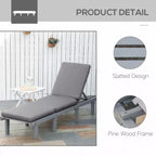 Chaise Lounge Chair for Outdoor Outdoor Chaise Lounge with 4-Position Adjustable Backrest and Cushion, Reclining Beach Lounge Chair for Deck