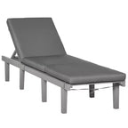 Chaise Lounge Chair for Outdoor Outdoor Chaise Lounge with 4-Position Adjustable Backrest and Cushion, Reclining Beach Lounge Chair for Deck