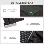 Chaise Lounge Chair Set of 2 with 5 Angle Backrest, Outdoor Coffee Table, Water Repellent Cushions, PE Rattan Wicker Poolside Chairs