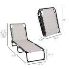 Foldable Chaise Lounge, 3-Position Reclining Back, Portable design and Breathable Mesh for Poolside, Camping