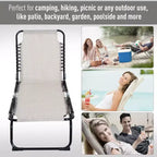 Foldable Chaise Lounge, 3-Position Reclining Back, Portable design and Breathable Mesh for Poolside, Camping