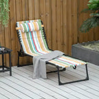 Foldable Chaise Lounge, 3-Position Reclining Back, Portable design and Breathable Mesh for Poolside, Camping