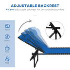 Foldable Chaise Lounge, 3-Position Reclining Back, Portable design and Breathable Mesh for Poolside, Camping
