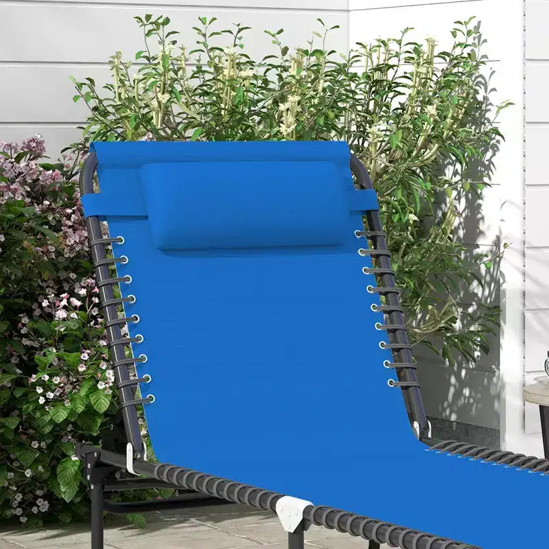 Foldable Chaise Lounge, 3-Position Reclining Back, Portable design and Breathable Mesh for Poolside, Camping