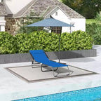 Foldable Chaise Lounge, 3-Position Reclining Back, Portable design and Breathable Mesh for Poolside, Camping