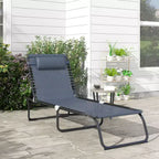 Foldable Chaise Lounge, 3-Position Reclining Back, Portable design and Breathable Mesh for Poolside, Camping