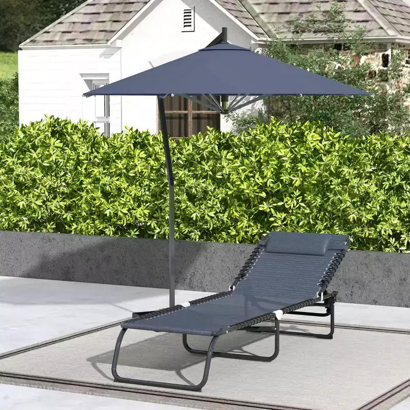 Foldable Chaise Lounge, 3-Position Reclining Back, Portable design and Breathable Mesh for Poolside, Camping