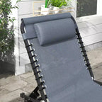 Foldable Chaise Lounge, 3-Position Reclining Back, Portable design and Breathable Mesh for Poolside, Camping