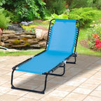 Foldable Chaise Lounge, 3-Position Reclining Back, Portable design and Breathable Mesh for Poolside, Camping