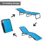 Foldable Chaise Lounge, 3-Position Reclining Back, Portable design and Breathable Mesh for Poolside, Camping