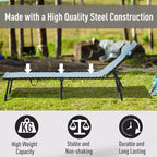 Foldable Chaise Lounge, 3-Position Reclining Back, Portable design and Breathable Mesh for Poolside, Camping