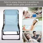Foldable Chaise Lounge, 3-Position Reclining Back, Portable design and Breathable Mesh for Poolside, Camping