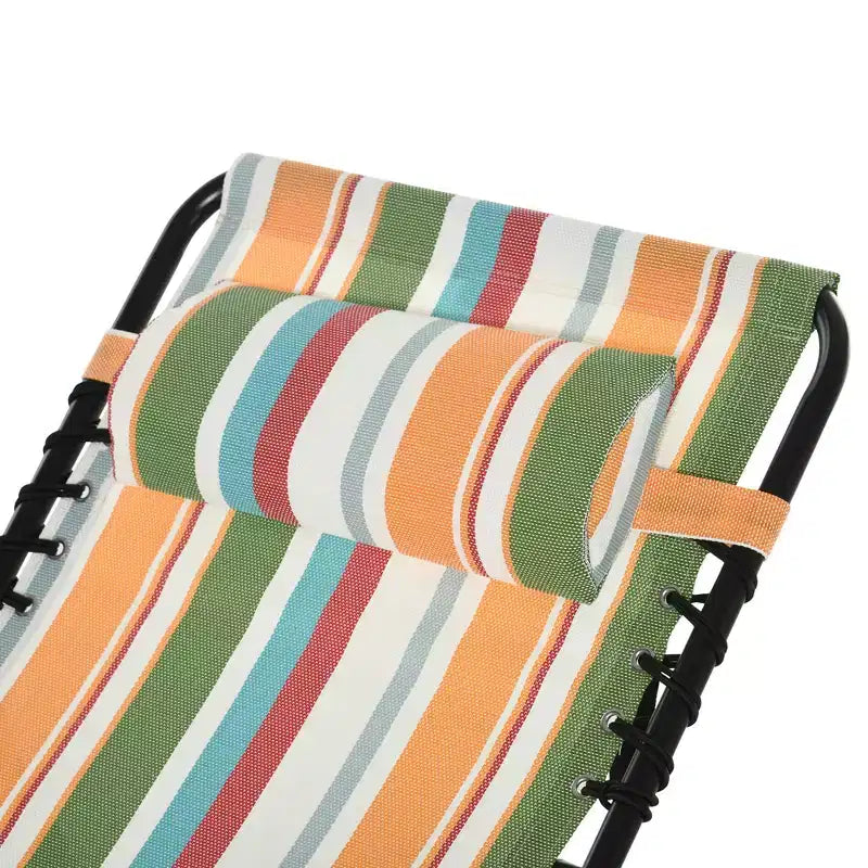 Foldable Chaise Lounge, 3-Position Reclining Back, Portable design and Breathable Mesh for Poolside, Camping