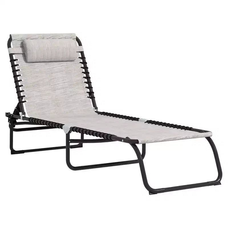 Sdraio Pieghevole, Schienale Reclinabile in 3 Posizioni, Design Portatile e Rete Traspirante per Piscina e Campeggio