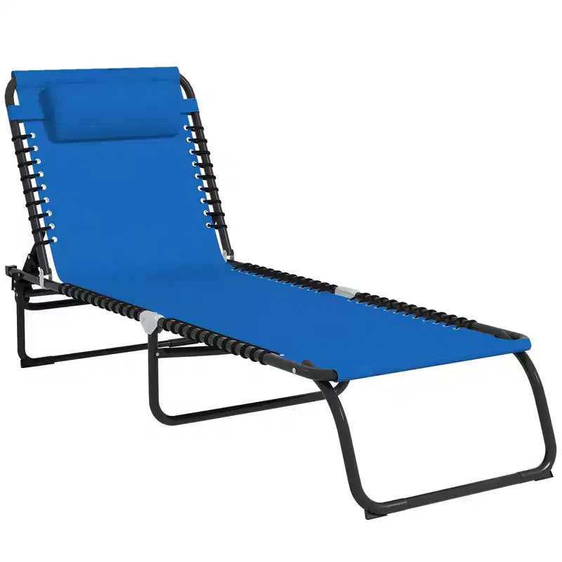 Sdraio Pieghevole, Schienale Reclinabile in 3 Posizioni, Design Portatile e Rete Traspirante per Piscina e Campeggio