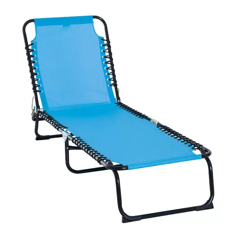 Sdraio Pieghevole, Schienale Reclinabile in 3 Posizioni, Design Portatile e Rete Traspirante per Piscina e Campeggio