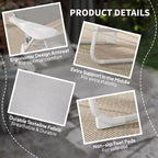 Folding Chaise Lounge, Outdoor Sun Tanning Chair, 4-Position Reclining Back, Armrests, Removable Pillow