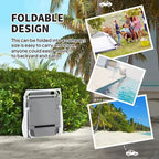 Folding Chaise Lounge, Outdoor Sun Tanning Chair, 4-Position Reclining Back, Armrests, Removable Pillow