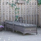 Sdraio in vimini, schienale regolabile in 4 posizioni e cuscini per esterni, lettino prendisole in rattan PE per bordo piscina, balcone o giardino