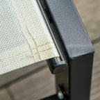 Chaise longue da esterno con ruote, reclinabile in cinque posizioni per prendere il sole, struttura in acciaio, tessuto traspirante per spiaggia, patio