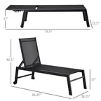 Chaise longue da esterno con ruote, reclinabile in cinque posizioni per prendere il sole, struttura in acciaio, tessuto traspirante per spiaggia, patio