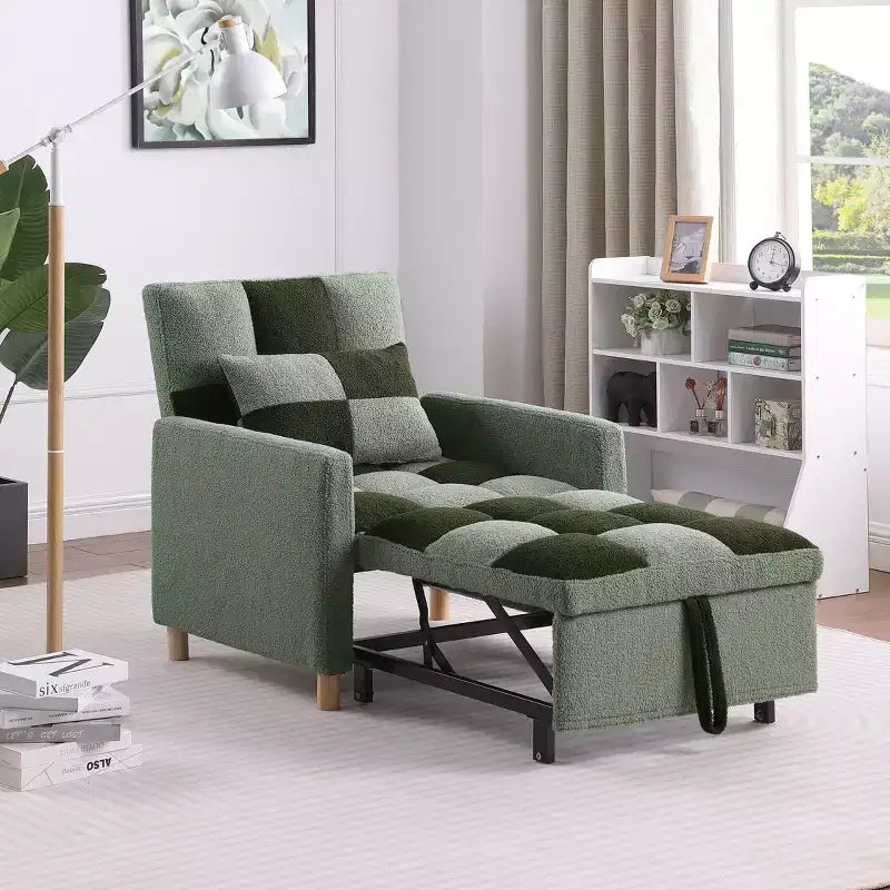 Poltrona Letto Trasformabile Moderna Okak con Letto Estraibile, Poltrona Imbottita per Soggiorno, Camera da Letto, Ufficio