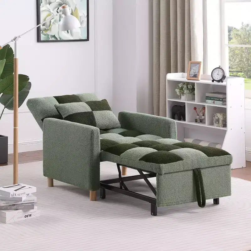 Poltrona Letto Trasformabile Moderna Okak con Letto Estraibile, Poltrona Imbottita per Soggiorno, Camera da Letto, Ufficio