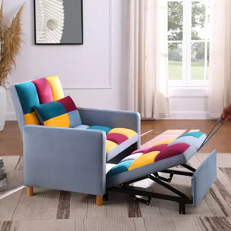 Poltrona Letto Trasformabile Moderna Okak con Letto Estraibile, Poltrona Imbottita per Soggiorno, Camera da Letto, Ufficio