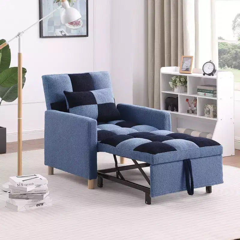 Poltrona Letto Trasformabile Moderna Okak con Letto Estraibile, Poltrona Imbottita per Soggiorno, Camera da Letto, Ufficio