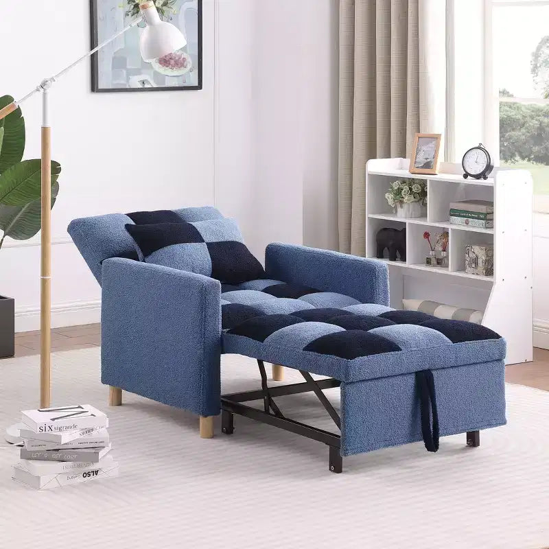 Poltrona Letto Trasformabile Moderna Okak con Letto Estraibile, Poltrona Imbottita per Soggiorno, Camera da Letto, Ufficio