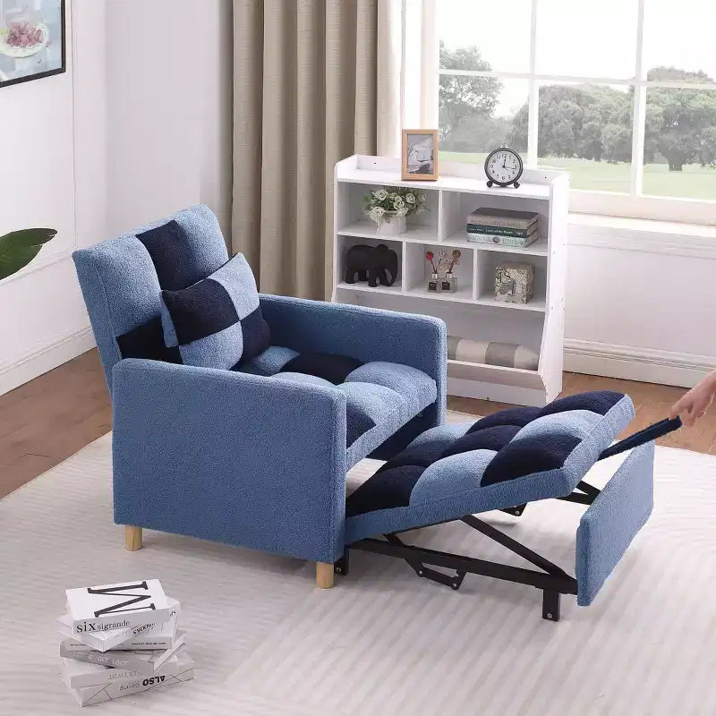 Poltrona Letto Trasformabile Moderna Okak con Letto Estraibile, Poltrona Imbottita per Soggiorno, Camera da Letto, Ufficio
