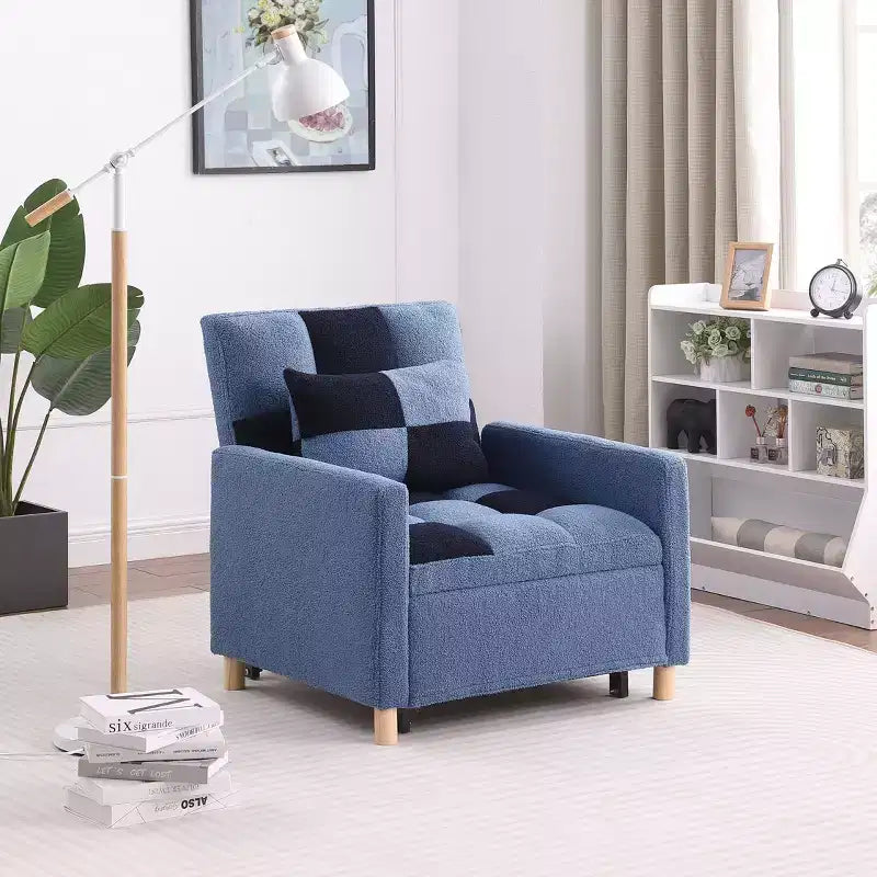 Poltrona Letto Trasformabile Moderna Okak con Letto Estraibile, Poltrona Imbottita per Soggiorno, Camera da Letto, Ufficio