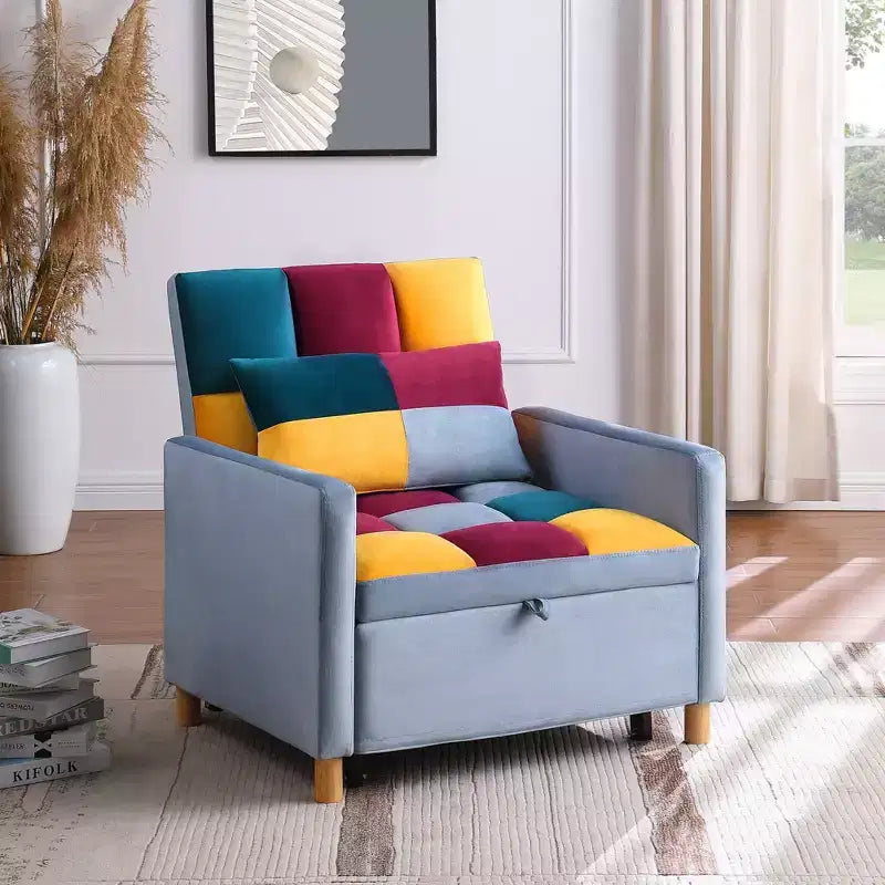 Poltrona Letto Trasformabile Moderna Okak con Letto Estraibile, Poltrona Imbottita per Soggiorno, Camera da Letto, Ufficio