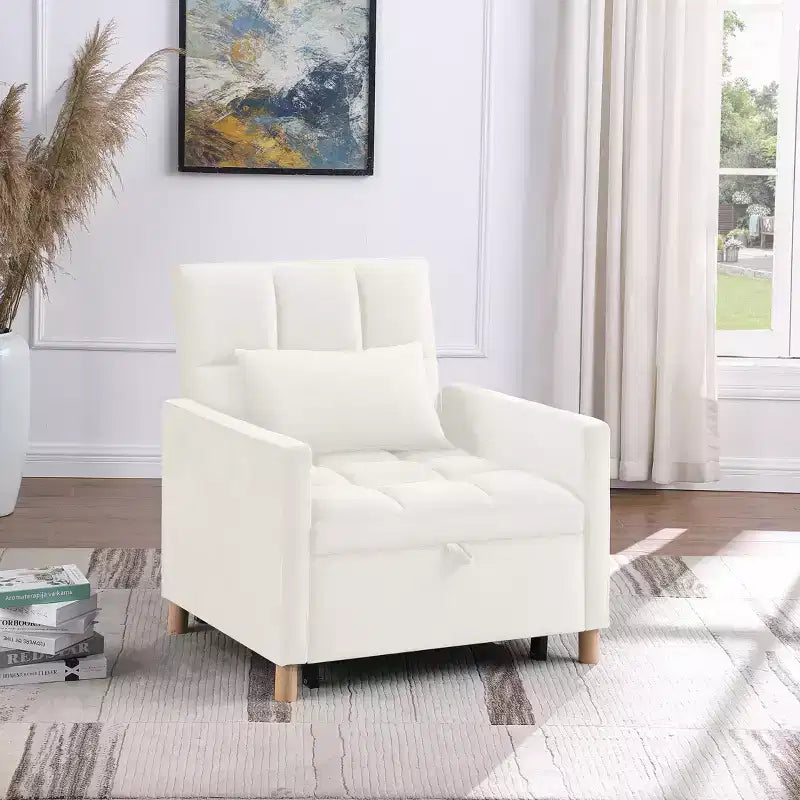Poltrona Letto Trasformabile Moderna Okak con Letto Estraibile, Poltrona Imbottita per Soggiorno, Camera da Letto, Ufficio