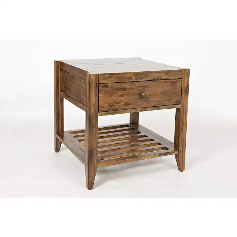 Jofran, tavolino quadrato in legno massiccio, collezione Beacon Street Modern Essential