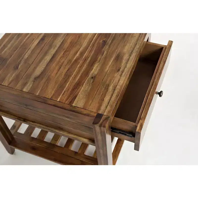 Jofran, tavolino quadrato in legno massiccio, collezione Beacon Street Modern Essential