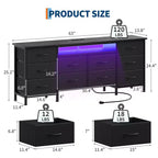 TV Stand for 65, 70, 75 Inch TV, 10 Drawer Long Dresser with Power Outlets , 63 Inch Entertainment Center TV Stand Dresser Storage Drawers