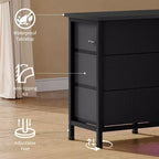 TV Stand for 65, 70, 75 Inch TV, 10 Drawer Long Dresser with Power Outlets , 63 Inch Entertainment Center TV Stand Dresser Storage Drawers