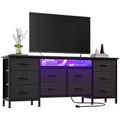 TV Stand for 65, 70, 75 Inch TV, 10 Drawer Long Dresser with Power Outlets , 63 Inch Entertainment Center TV Stand Dresser Storage Drawers