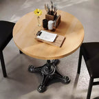 Flash Furniture Bennett Round Solid Wood Commercial Indoor Tabletop with 22.75 x 22.75 Rust-Resistant Cast Iron Decorative Bistro Table Base
