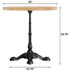 Flash Furniture Bennett Round Solid Wood Commercial Indoor Tabletop with 22.75 x 22.75 Rust-Resistant Cast Iron Decorative Bistro Table Base